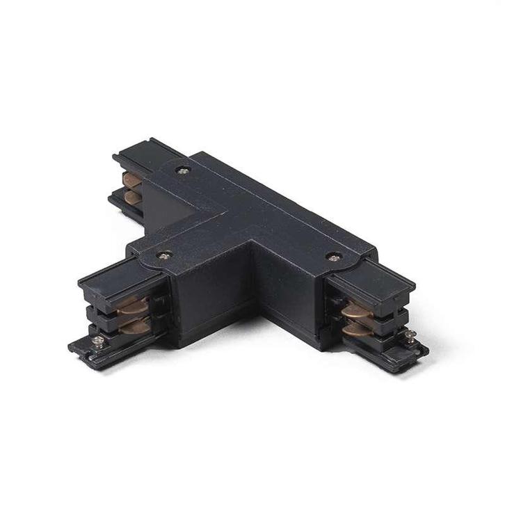 T-Koppelstuk voor 3-fase rail zwart links onder - 3-Phase, Huis en Inrichting, Lampen | Spots, Nieuw, Kunststof