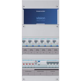 Hager groepenkast, 3 fase met 6 aardlekautomaten en 1, Doe-het-zelf en Verbouw, Elektra en Kabels, Nieuw, Ophalen of Verzenden
