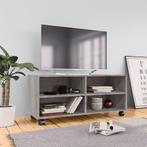 vidaXL Tv-meubel met wieltjes 90x35x35 cm bewerkt hout grijs, Huis en Inrichting, Kasten | Televisiemeubels, Verzenden, Nieuw