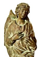 Beeldhouwwerk - Engel met boek - 44 cm - Antiek -, Antiek en Kunst