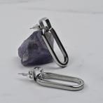 Dames oorbellen zilverkleurig oval modern nieuw, Sieraden, Tassen en Uiterlijk, Oorbellen, Overige materialen, Hangers, Verzenden