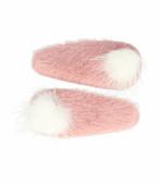 Haarspeld Klikklak Furry Pompom 7cm Roze, Verzenden, Nieuw