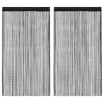 vidaXL Draadgordijnen 2 st 100x250 cm zwart, Verzenden, Nieuw, Zwart