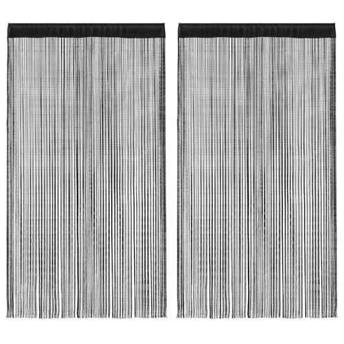 vidaXL Draadgordijnen 2 st 100x250 cm zwart, Huis en Inrichting, Stoffering | Gordijnen en Lamellen, Zwart, Nieuw, Verzenden