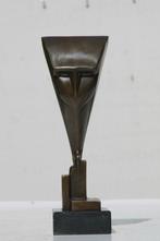 sculptuur, bronze uil - 29 cm - brons marmer