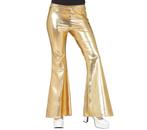 Disco 70S Broek Goud Dames, Kleding | Dames, Carnavalskleding en Feestkleding, Verzenden, Nieuw