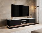 TV-Meubel mat zwart 190x44x40 met LED, Overige materialen, Verzenden, 150 tot 200 cm, Nieuw