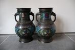Vaas - Brons, Emaille - Japan - Grote Cloisonne Vazen