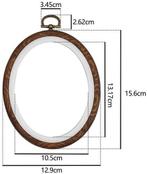 Brocante houten borduurring ovaal met stelschroef 12x15 cm, Hobby en Vrije tijd, Knutselen, Ophalen of Verzenden, Nieuw