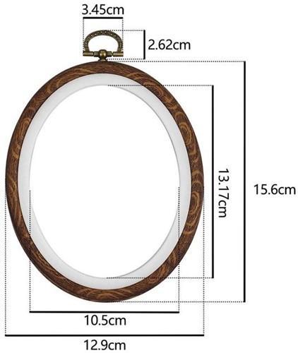 Brocante houten borduurring ovaal met stelschroef 12x15 cm, Hobby en Vrije tijd, Knutselen, Nieuw, Ophalen of Verzenden