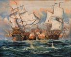 Spaanse school (XX) - Battaglia navale, Antiek en Kunst, Kunst | Schilderijen | Klassiek