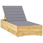 vidaXL Ligbed met grijs kussen geïmpregneerd grenenhout, Tuin en Terras, Verzenden, Nieuw
