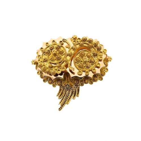 Gouden oud Hollandse broche van een mutsenbel | Antiek, Sieraden, Tassen en Uiterlijk, Broches, Overige kleuren, Gebruikt, Goud