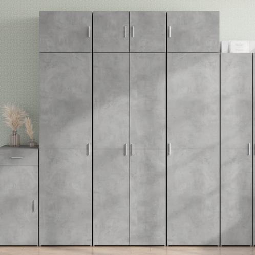 vidaXL buffetkast 70x42,5x185 cm bewerkt hout betongrijs, Huis en Inrichting, Kasten | Buffetkasten, 50 tot 75 cm, Nieuw, Overige houtsoorten