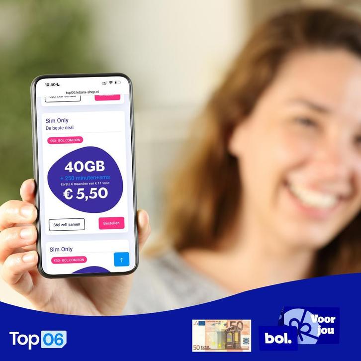 Sim only 40GB nu voor €5,50 per maand - KPN netwerk, Telecommunicatie, Prepaidkaarten en Simkaarten, Simkaart, Nieuw, Overige providers