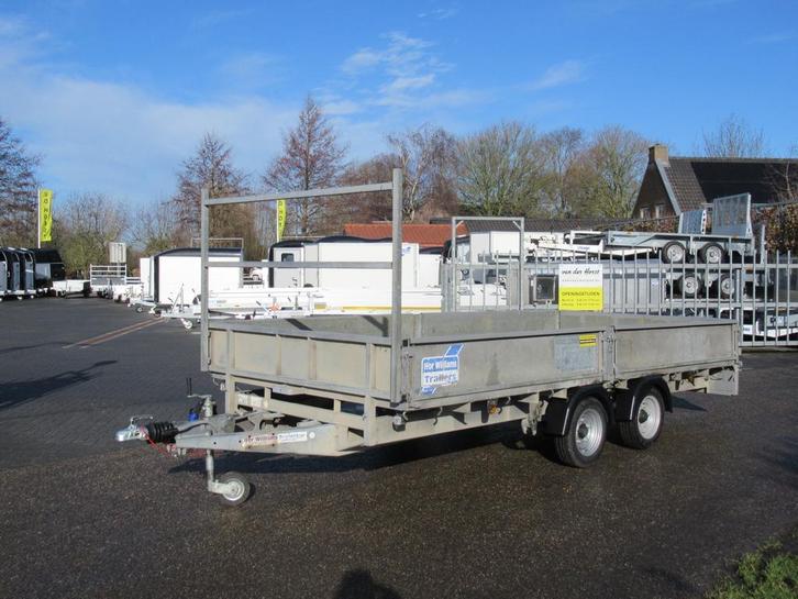 Ifor Williams LM146 plateauwagen 423x198 3500kg. oprijbalken, Auto diversen, Aanhangers en Bagagewagens, Gebruikt, Ophalen
