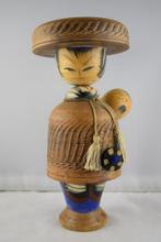 Samurai Kokeshi - Beeldje - Vintage Spinning Head Samurai