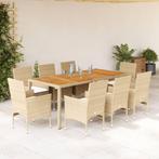 vidaXL 9-delige Tuinset met kussens poly rattan en, Tuin en Terras, Tuinsets en Loungesets, Nieuw, 8 zitplaatsen, Tuinset, Verzenden