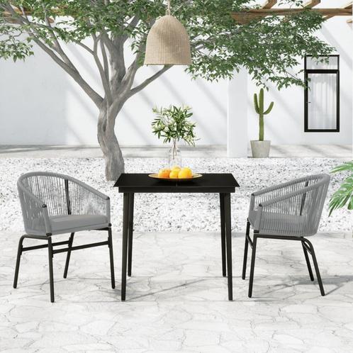 vidaXL 3-delige Tuinset grijs, Tuin en Terras, Tuinsets en Loungesets, Tuinset, Nieuw, 2 zitplaatsen, Kunststof, Verzenden