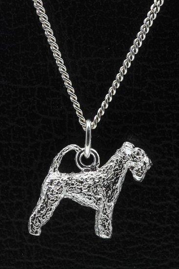 Zilveren Irish blue terrier met staart ketting hanger - g..., Sieraden, Tassen en Uiterlijk, Kettinghangers, Verzenden