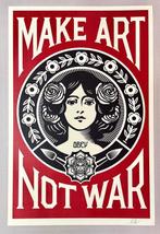 Shepard Fairey (OBEY) - Make Art not War (2003) Signed, Antiek en Kunst