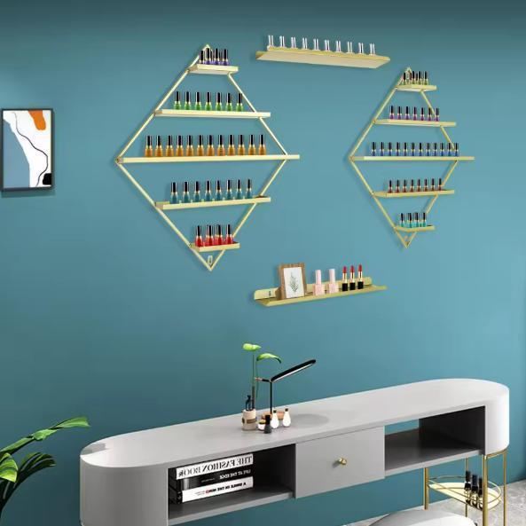 Wandmontage Nagellakrek – 5 Lagen Ruitvorm Goud, Set van 2, Huis en Inrichting, Kasten | Wandmeubels, Nieuw, Verzenden