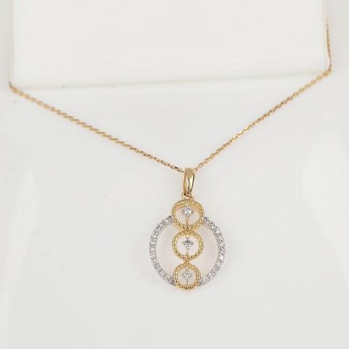 2-delige sieradenset - 14 karaat Geel goud - 0.51ct. tw., Sieraden, Tassen en Uiterlijk, Antieke sieraden