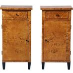 Stel van 2 blonde nachtkastjes zeer strak Biedermeier berken, Antiek en Kunst, Ophalen of Verzenden