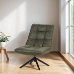 Dimehouse Draaifauteuil Yuki ecoleer groen Leer, Huis en Inrichting, Fauteuils, Ophalen of Verzenden, Nieuw, Leer, Industrieel