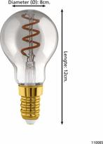 EGLO LED Lamp E27 Ø 8 cm - G80 - Smoke - 2000K - Dimbaar, Ophalen of Verzenden, Zo goed als nieuw