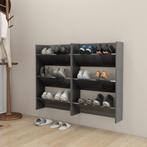 vidaXL Wandschoenenkasten 2 st 60x18x90 cm hout hoogglans, Verzenden, Nieuw