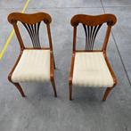 Stoel (2) - Walnoot, Kersenhout, Zijde - Biedermeier stoelen, Antiek en Kunst