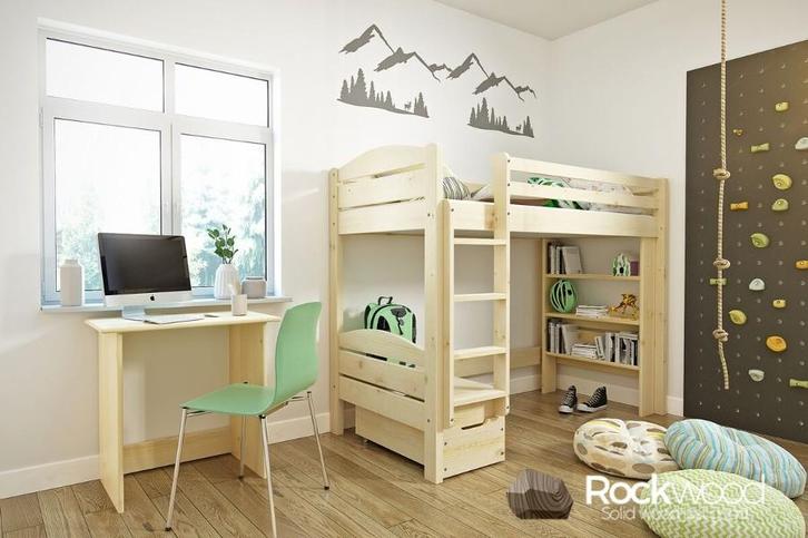 Rockwood® Hoogslaper Pepijn Naturel, Kinderen en Baby's, Kinderkamer | Stapelbedden en Hoogslapers, Hoogslaper, Nieuw, Ophalen of Verzenden