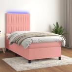 vidaXL Boxspring met matras en LED fluweel roze 80x200 cm, Huis en Inrichting, Eenpersoons, Verzenden, Nieuw, 80 cm