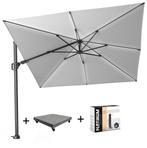 Challenger T2 glow zweefparasol 300x300 cm lichtgrijs met, Ophalen of Verzenden, Nieuw