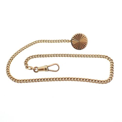 Vintage gouden horlogeketting; Chatelaine (voor aan een z..., Sieraden, Tassen en Uiterlijk, Antieke sieraden, Goud, Ophalen of Verzenden
