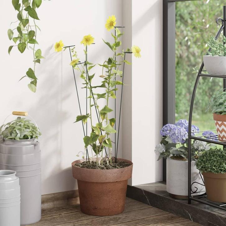 vidaXL Plantenstaken 20 st 61 cm staal donkergroen, Tuin en Terras, Bloembakken en Plantenbakken, Nieuw, 60 cm of meer, Verzenden