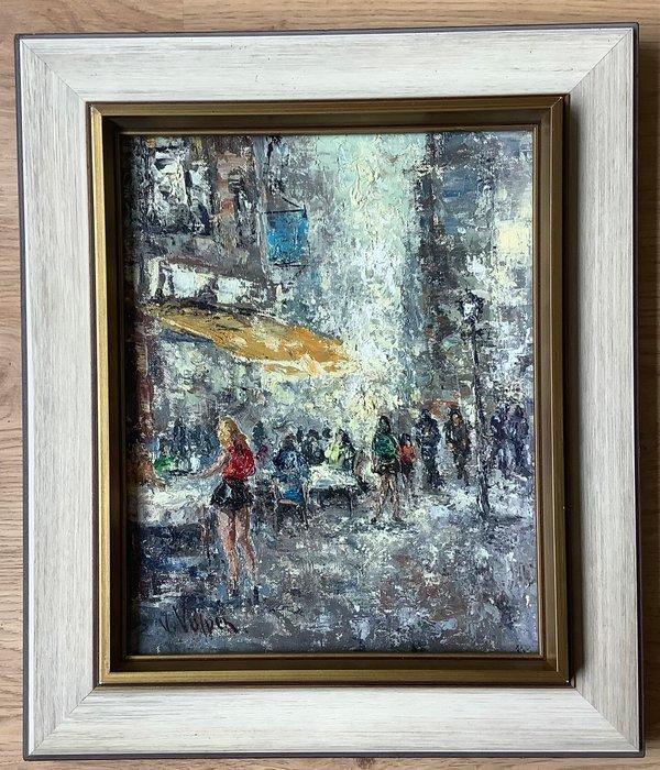 Nicolaas Charles van Vulpen (1915-1991) - Straatscene, Antiek en Kunst, Kunst | Schilderijen | Klassiek
