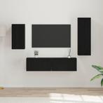 vidaXL Tv-meubelset 4 pcs Zwart eiken 30.5 x 30 x 90 cm, Huis en Inrichting, Minder dan 50 cm, Verzenden, Nieuw, Minder dan 100 cm
