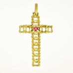 Kruishanger - 18 karaat Geel goud Robijn