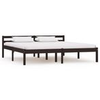 vidaXL Bedframe massief grenenhout donkerbruin 180x200 cm, Eenpersoons, Bruin, Verzenden, Nieuw