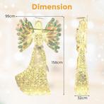 COSTWAY Kerstengel verlicht groot, 158 cm, iriserend met 250, Verzenden, Zo goed als nieuw