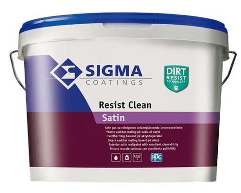 Sigma Resist Clean Satin - Wit - 10 liter (MUURVERF LATEX), Doe-het-zelf en Verbouw, Verf, Beits en Lak, Verf, Wit, Nieuw, 10 tot 15 liter