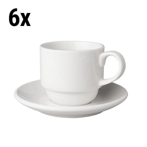 GGM Gastro | (6 stuks) BUDGETLINE - Koffiekopjes + schotels, Huis en Inrichting, Keuken | Servies, Effen, Nieuw, Kop(pen) en/of Schotel(s)