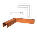 Cortenstaal u-profiel hoek 30x30x5,4x5cm, Tuin en Terras, Bielzen en Borders, Overige materialen, Nieuw, Minder dan 25 cm, Border