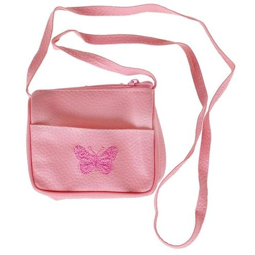 Mini Schoudertasje roze met geborduurde vlinder NIEUW, Sieraden, Tassen en Uiterlijk, Tassen | Schoudertassen, Roze, Nieuw, Ophalen of Verzenden