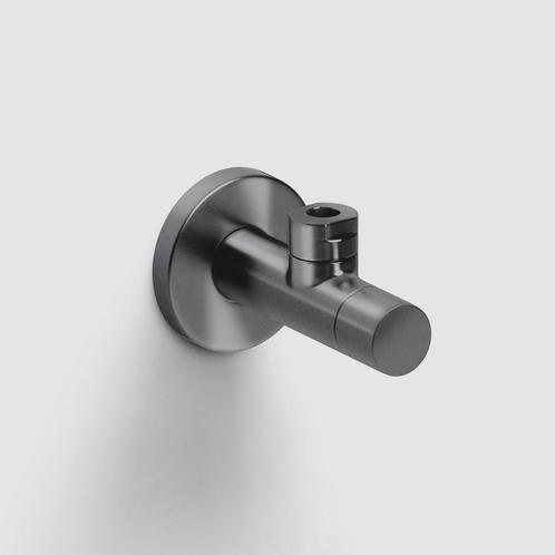 Hoekstopkraan Clou Hightech Gunmetal Geborsteld PVD, Doe-het-zelf en Verbouw, Sanitair, Kraan, Nieuw, Ophalen of Verzenden