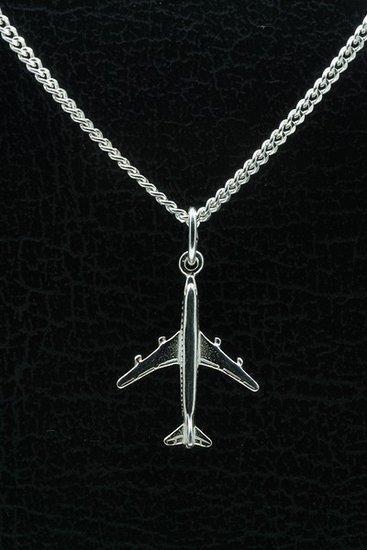 Zilveren Vliegtuig ketting hanger - klein, Sieraden, Tassen en Uiterlijk, Kettinghangers, Verzenden