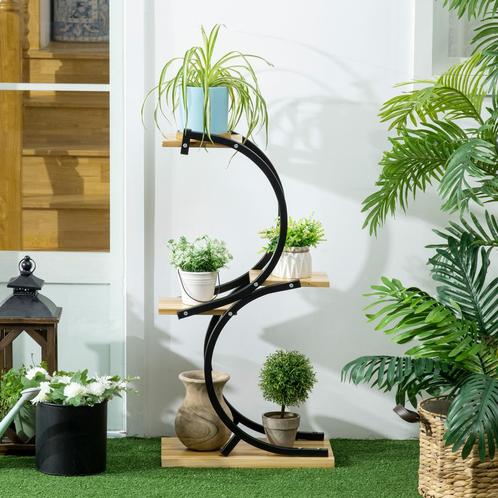 Plantenrek - Bloementrap - Zwart, Tuin en Terras, Overige Tuin en Terras, Nieuw, Ophalen of Verzenden