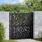 vidaXL Poort met bladontwerp 105x106 cm staal zwart, Verzenden, Nieuw